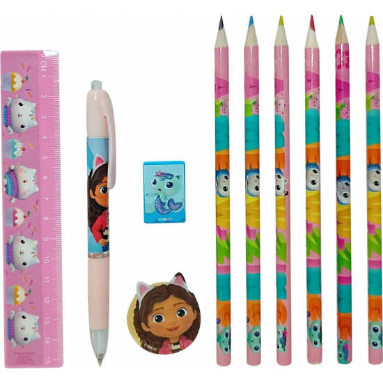 Zestaw piśmienniczy 12 elementów Koci Domek Gabi