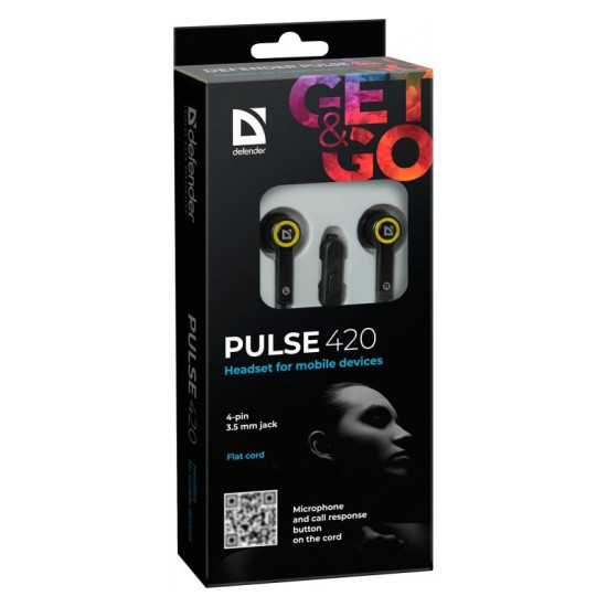 Słuchawki douszne z mikrofonem PULSE 420 Czarno-żółte
