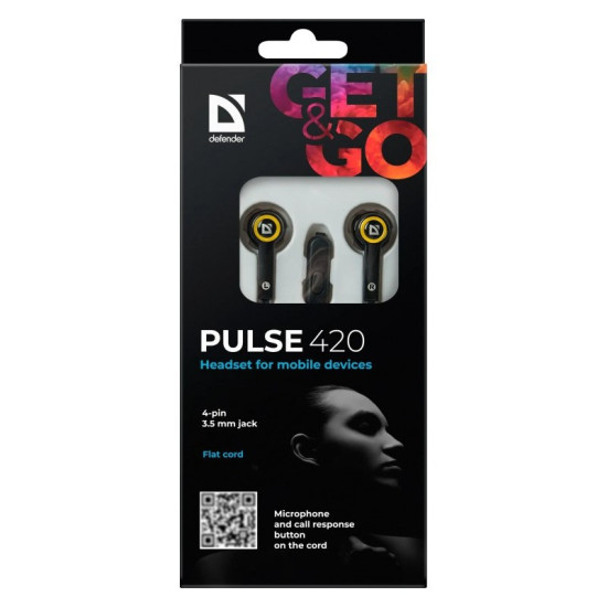 Słuchawki douszne z mikrofonem PULSE 420 Czarno-żółte