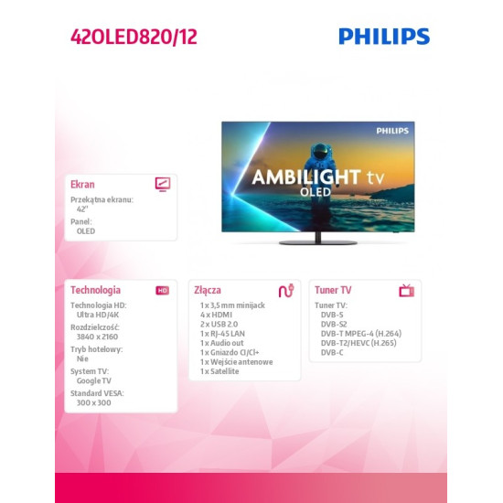 Telewizor 42 cale OLED 42OLED820/12 