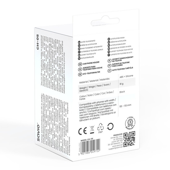 Uchwyt samochodowy na telefon SAVIO CH-05 