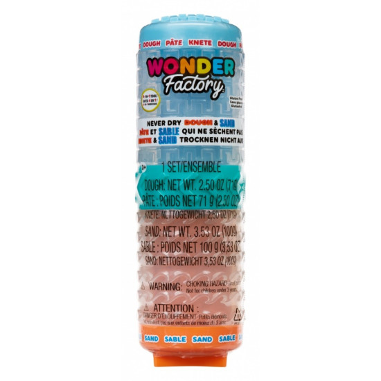 Masa plastyczna Wonder Factory Never Dry Dough błękitny, pomarańczowy