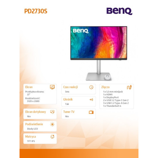 Monitor 27 cali PD2730S LED 5K IPS/60Hz/5ms/Graficzny 