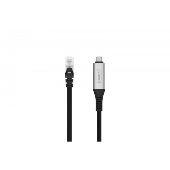 Kabel adapter USB-C - RJ45 Kat. 6A S/FTP, 1 Gbit/s, USB 3.2 Gen1, LSZH, 2m