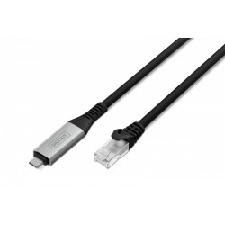 Kabel adapter USB-C - RJ45 Kat. 6A S/FTP, 1 Gbit/s, USB 3.2 Gen1, LSZH, 5m Kabel adapter USB-C - RJ45 Kat. 6A S/FTP, 1 Gbit/s, USB 3.2 Gen1, LSZH, 5m