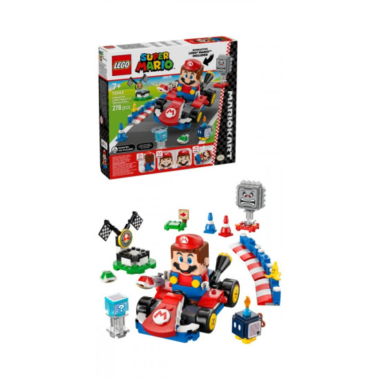Klocki Super Mario 72043 Mario Kart - Interaktywna figurka LEGO Mario i Standard Kart 