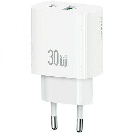 Ładowarka sieciowa 30W 1xUSB-C 1xUSB-A Fast charging Biała 