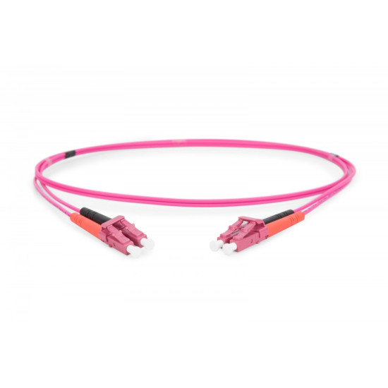 Patch cord światłowodowy FO LC-LC MM 50/125 OM4 duplex LSOH 1m