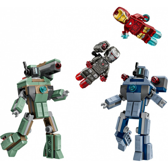 Klocki Super Heroes 76320 Iron Man i War Machine kontra drony Hammera 