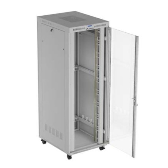 Szafa instalacyjna rack stojąca 47U 800x1000 szara  drzwi        przeszkolne  LCD ( flat pack) V2 