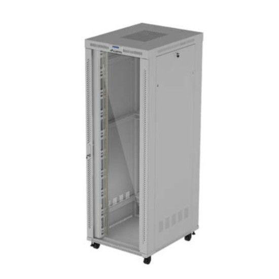 Szafa instalacyjna rack stojąca 47U 800x1000 szara  drzwi        przeszkolne  LCD ( flat pack) V2 