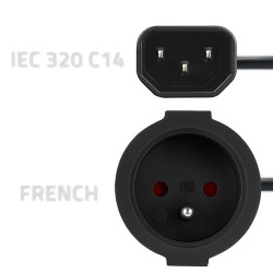 Adapter IEC 320 C14 / FRENCH | 0.15m 