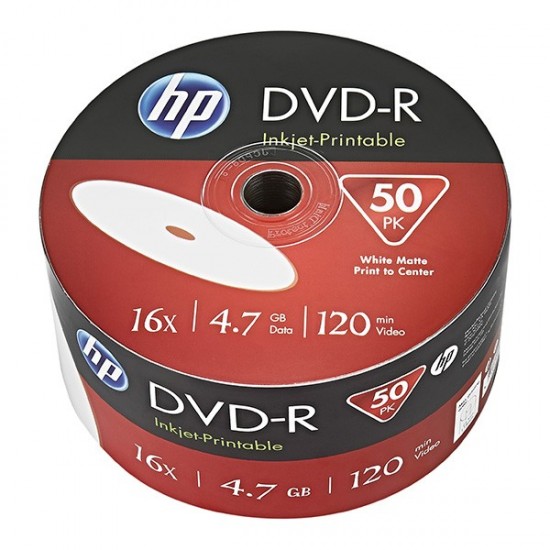 HP DVD-R 4.7GB x16 50P Printable DME00070WIP-3 
