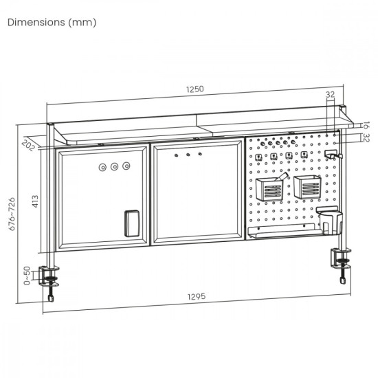 Przegroda biurkowa, ER-300B 