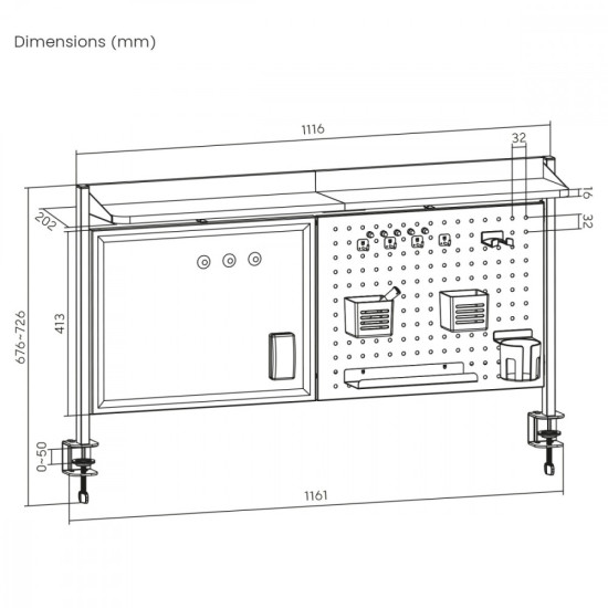 Przegroda biurkowa, ER-301B 