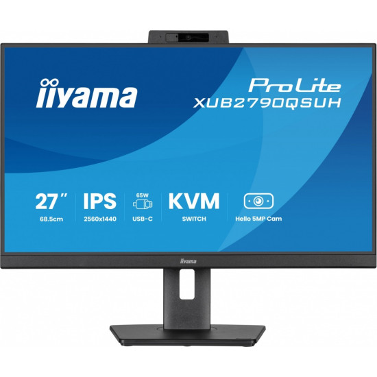 Monitor 27 cali XUB2790QSUH-B2 IPS,QHD,CAM,MIC,HDMI,DP,3xUSB(3.2),  100Hz,ADAPTIVE SYNC,FlickerFree,2x2W,WINDOWS HELLO 