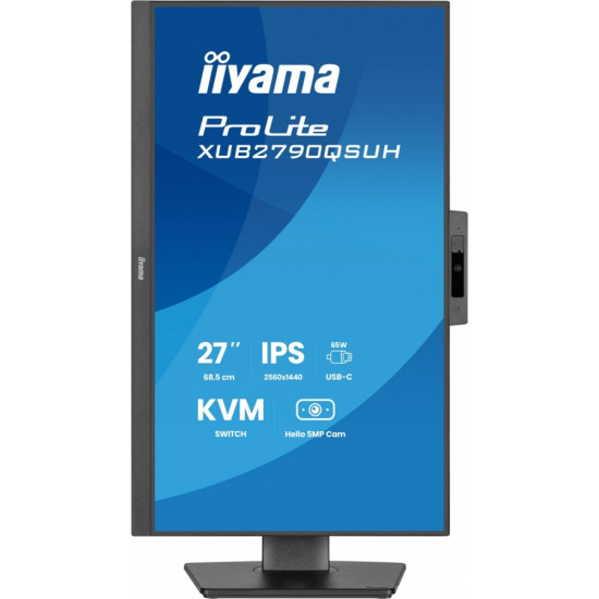 Monitor 27 cali XUB2790QSUH-B2 IPS,QHD,CAM,MIC,HDMI,DP,3xUSB(3.2),  100Hz,ADAPTIVE SYNC,FlickerFree,2x2W,WINDOWS HELLO 