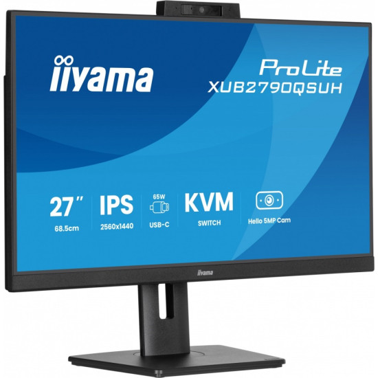 Monitor 27 cali XUB2790QSUH-B2 IPS,QHD,CAM,MIC,HDMI,DP,3xUSB(3.2),  100Hz,ADAPTIVE SYNC,FlickerFree,2x2W,WINDOWS HELLO 