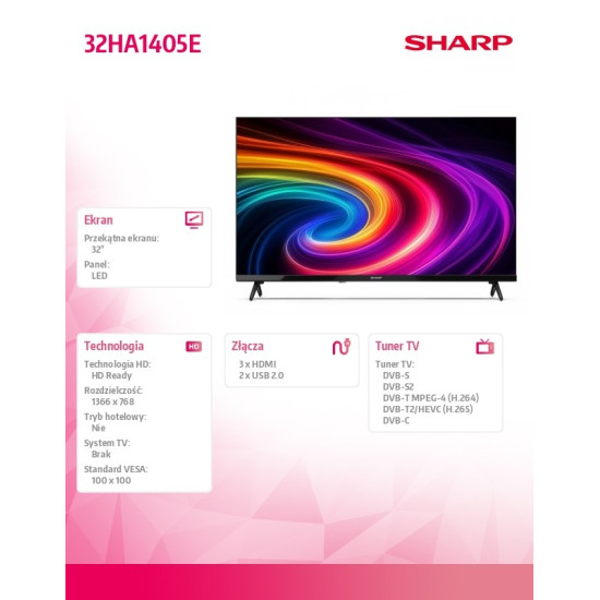 Telewizor LED 32 cale 32HA1405E