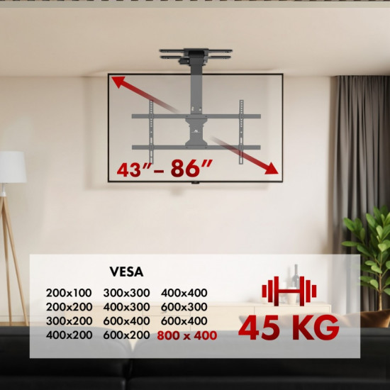 Elektryczny uchwyt TV, MC-110 T 