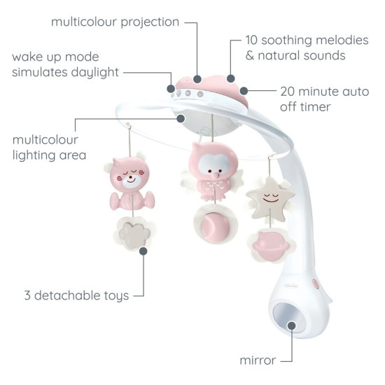 Infantino Muzyczna karuzelka 3w1 pudrowy róż 
