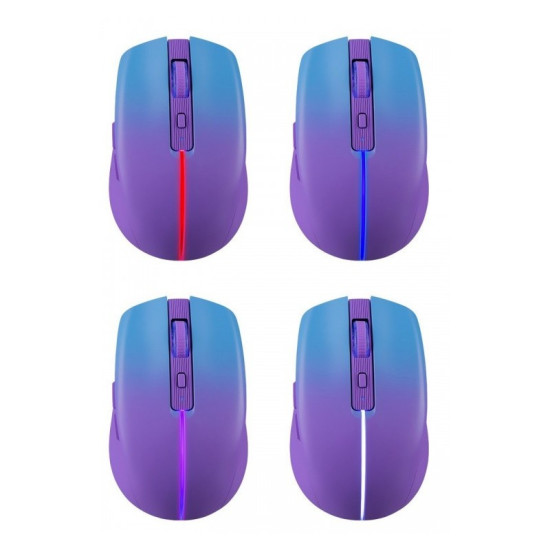 Mysz bezprzewodowa MYSTERY MM-301 RF+BT 1600DPI 6P fioletowa