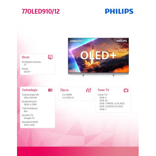 Telewizor 77 cali OLED 77OLED910/12 