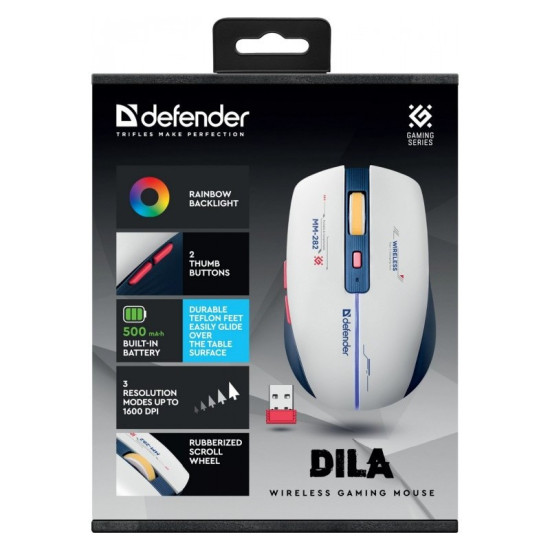 Mysz gamingowa bezprzewodowa DILA MM-282 RF 1800DPI 6P