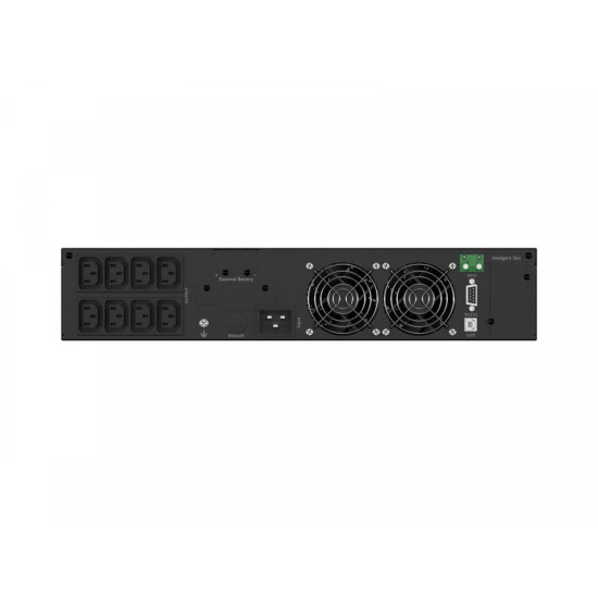 Zasilacz awaryjny UPS On-Line rack 2000VA 8xIEC C13 USB-B LCD metalowa obudowa DUST-FREE 