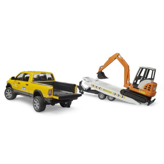 Auto Dodge RAM 2500 Service z przyczepką i mini koparką