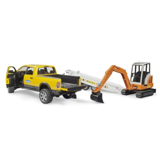 Auto Dodge RAM 2500 Service z przyczepką i mini koparką