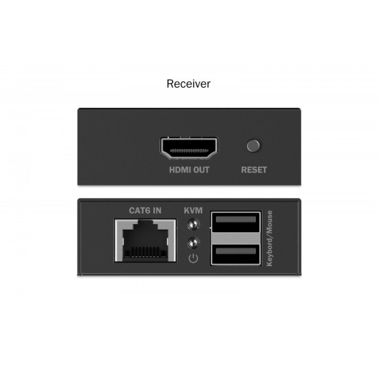 Przedłużacz (extender) po skrętce kat.6 HDMI 4K/30Hz z KVM USB 1.1 do 40m/70m, max. 253 odbiorniki, sterowanie IR - zestaw (odbiornik/nadajnik)