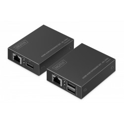 Przedłużacz (extender) po skrętce kat.6 HDMI 4K/30Hz z KVM USB 1.1 do 40m/70m, max. 253 odbiorniki, sterowanie IR - zestaw (odbiornik/nadajnik)