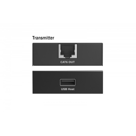 Przedłużacz (extender) po skrętce kat.6 USB 2.0 do 150m, 4x USB-A do 480 Mbps, 1x RJ45 (Gigabit Ethernet) - zestaw (odbiornik/nadajnik)
