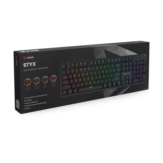 Klawiatura mechaniczna STYX Outemu Red, Hot Swap, RGB