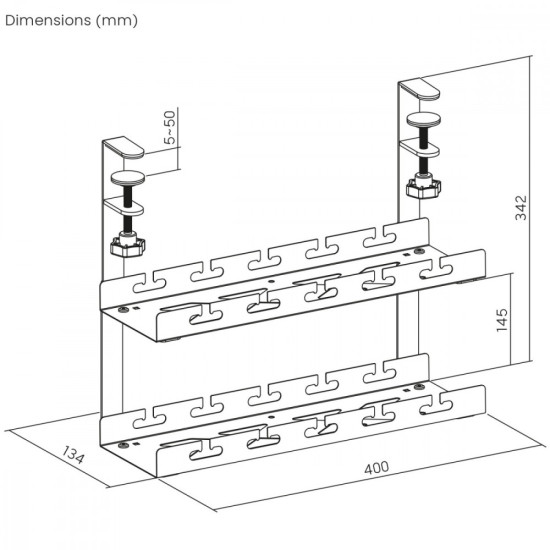 Organizer podbiurkowy na kable MC-104 B 
