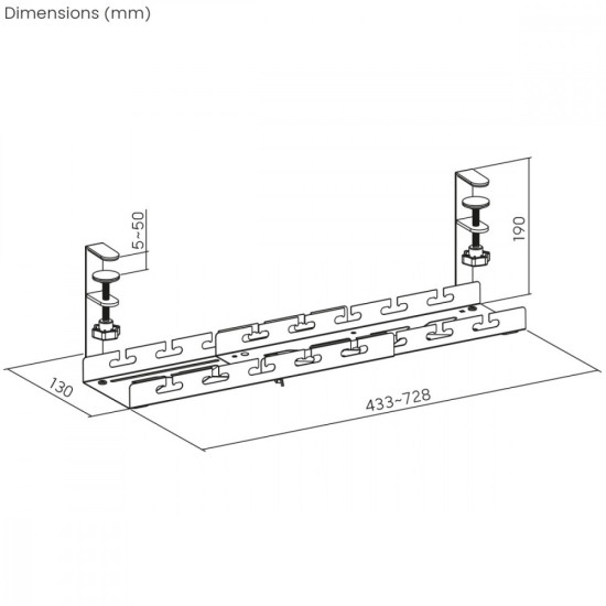 Organizer podbiurkowy na kable MC-103 B 