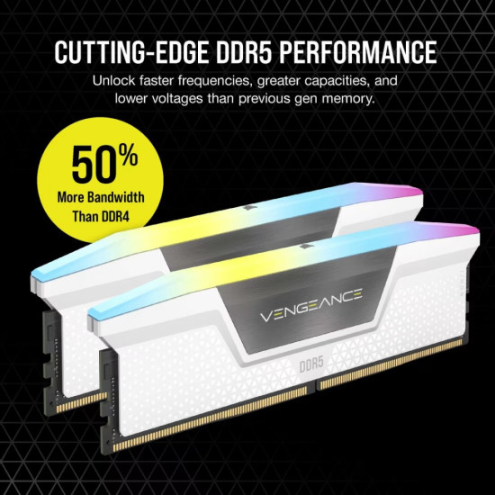 Pamięć DDR5 Vengeance RGB 32GB/5200 (2x16GB) CL40 White 