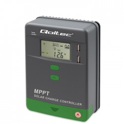 Solarny regulator ładowania MPPT z czujnikiem temperatury 10A |  12V/24V | LCD | 2xUSB | Bluetooth | APP | GEL | LiFePO4 