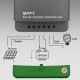 Solarny regulator ładowania MPPT z czujnikiem temperatury 50A |  12V/24V | LCD | Bluetooth | APP | GEL | LiFePO4 