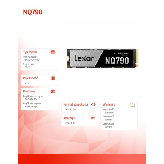 Dysk SSD NQ790 2TB NVMe 4x4 2280 7000/6000MB/s 