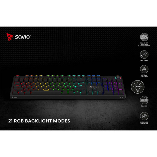 Klawiatura mechaniczna STYX Outemu Red, Hot Swap, RGB