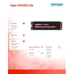 Dysk SSD 2TB Viper VP4300 Lite 7400/6400 M.2 PCIe Gen4x4 NVMe 2.0 PS5