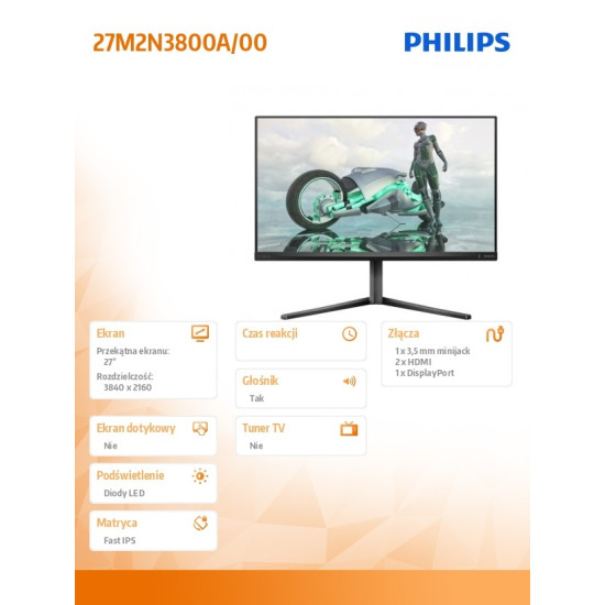 Monitor 27M2N3800A 27 cali Fast IPS 4K 320Hz HDMIx2 Pivot Głośniki