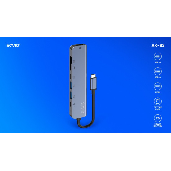 HUB USB-C 7w1 AK-82 