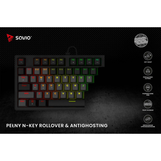 Klawiatura mechaniczna STYX Outemu Blue, Hot Swap, RGB