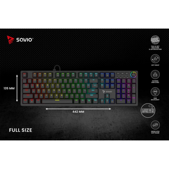 Klawiatura mechaniczna STYX Outemu Brown, Hot Swap, RGB