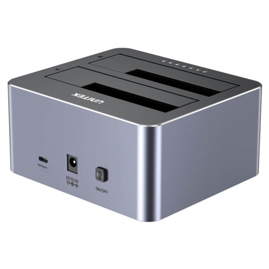 Stacja klonująca dyski 2x 2,5/3,5; CLONE; USB-C 10 Gbps 