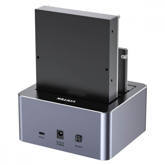 Stacja klonująca dyski 2x 2,5/3,5; CLONE; USB-C 10 Gbps 