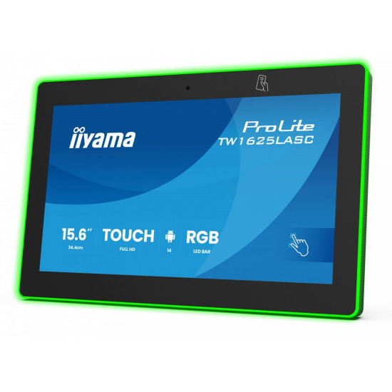 Monitor 16 cali TW1625LASC-B3PNR ANDROID 14,FHD,10PKT,450cd,2x2W,    4xUSB, 1xUSB-C,RJ45, MIC, RK3567, 4/32GB, LED lightbar, iiSign2, NFC, 24/7 
